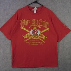 Vintage St Louis Cardinals Shirt Mens XL Red MLB Baseball Mark McGwire 62 90s